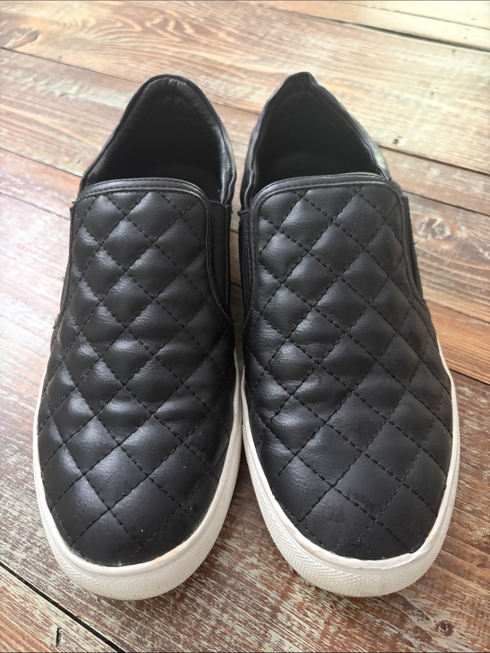 Steve Madden Black Quilted Slip-On Sneakers